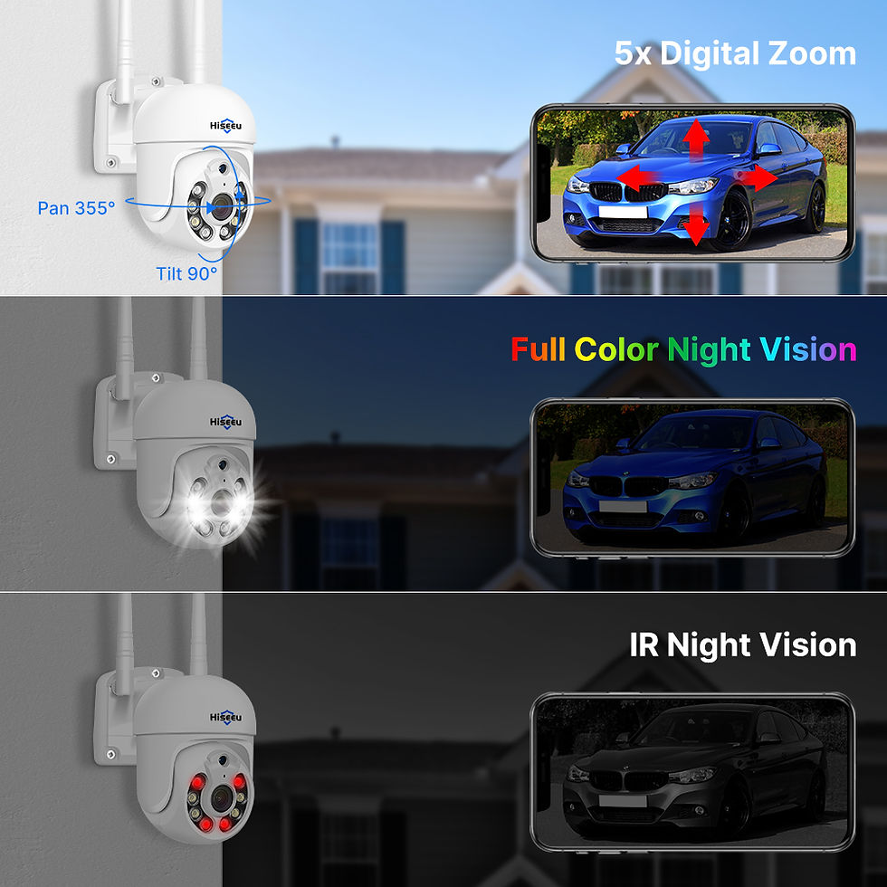 Miniatura: Hiseeu 5MP WiFi CCTV PTZ Camera Security System Kit 10CH NVR AI Motion Tracking 