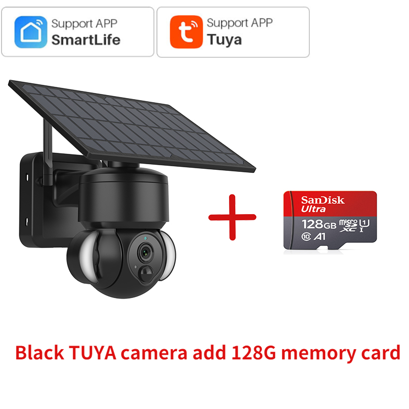 Thumbnail: INQMEGA TUYA Solar PTZ IP Camera Outdoor Solar Panel Surveillance Security Camer