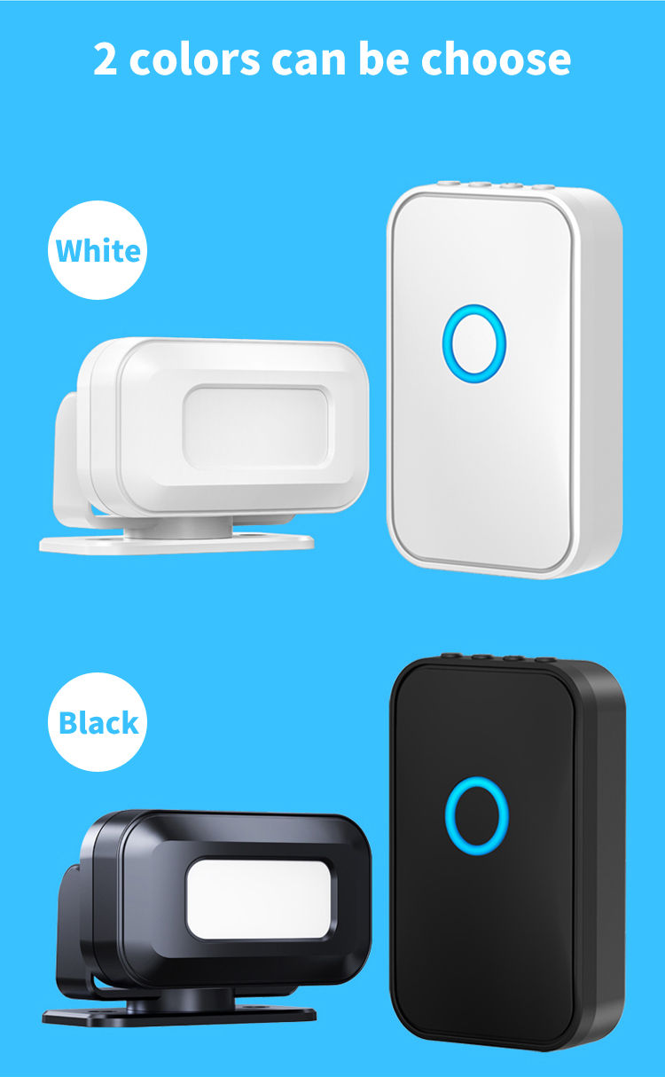 Thumbnail: CACAZI Welcome Doorbell PIR Motion Detector Infrared Security Wireless Alarm Doo