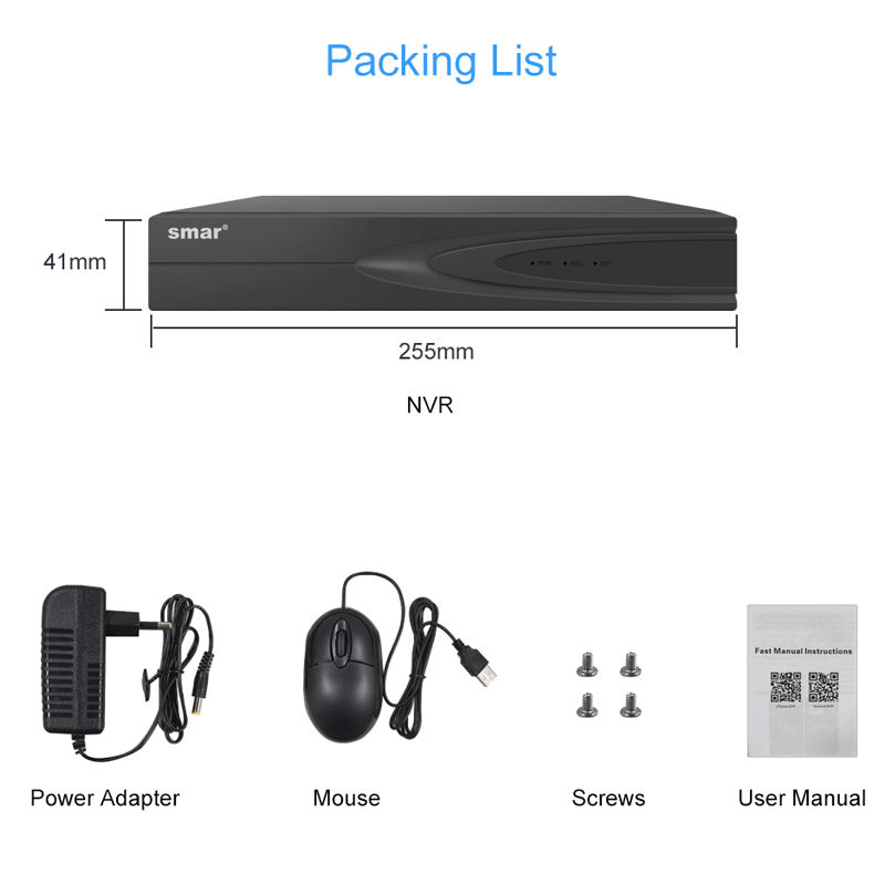 Thumbnail: Smar 4K Ultra HD 9CH 16CH CCTV NVR H.265 for 8MP IP Camera Metal Network Video R