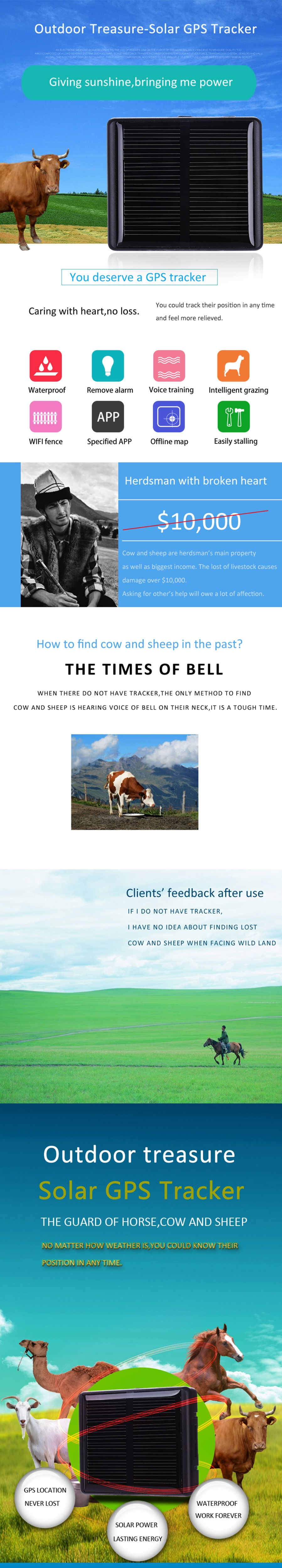 Thumbnail: V26/V24 GPS Tracker Solar Power Charger Waterproof Pet GPS Tracker Location Loca