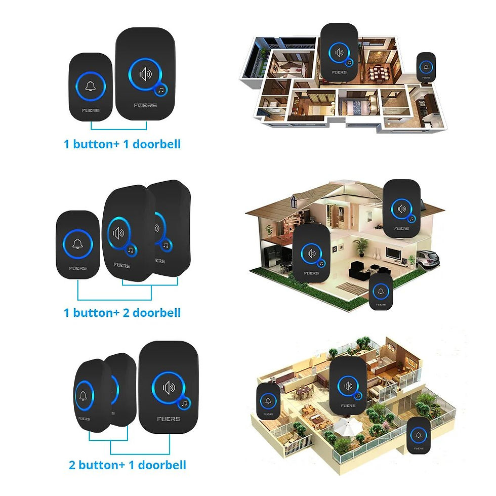 Miniatura: Fuers Wireless Doorbell Waterproof Door Chime Kit Welcome Chime Home Door Bell I