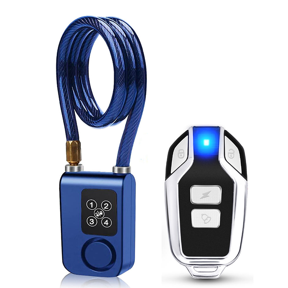 Thumbnail: WSDCAM Bike Lock Anti-Theft Security Wireless Remote Control Alarm Lock 4-Digit 