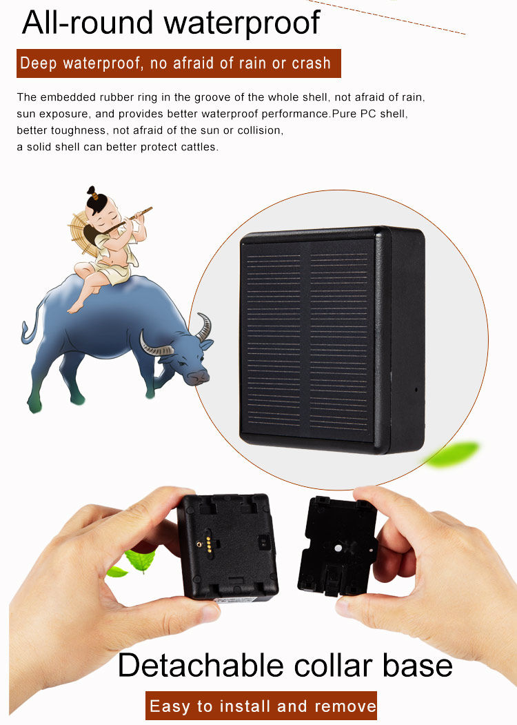 Thumbnail: V26/V24 GPS Tracker Solar Power Charger Waterproof Pet GPS Tracker Location Loca