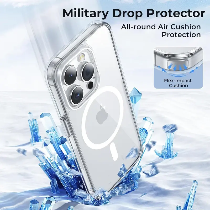 Thumbnail: Clear Magnetic Case For Apple iPhone 16 15 14 13 12 11 Pro Max Plus 13 Mini XS M