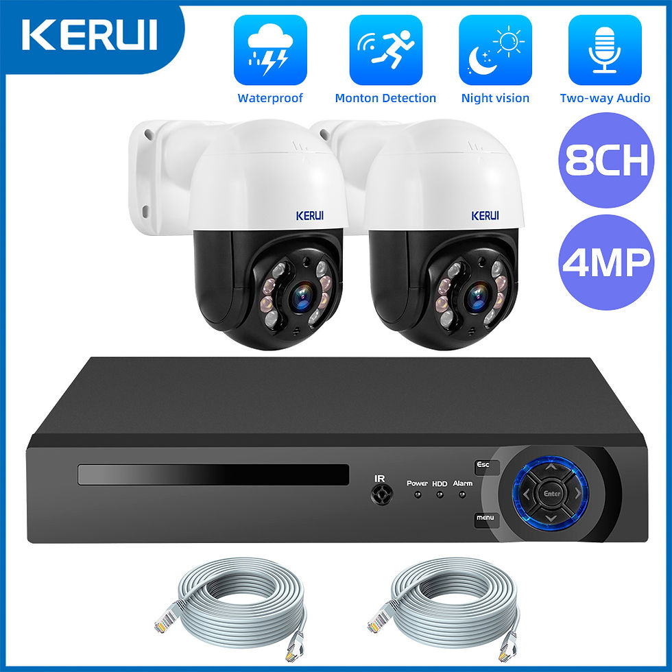 Thumbnail: KERUI 2K 4MP 6MP HD POE Surveillance 8CH Camera System Dual Lens PTZ WIFI IP Hom