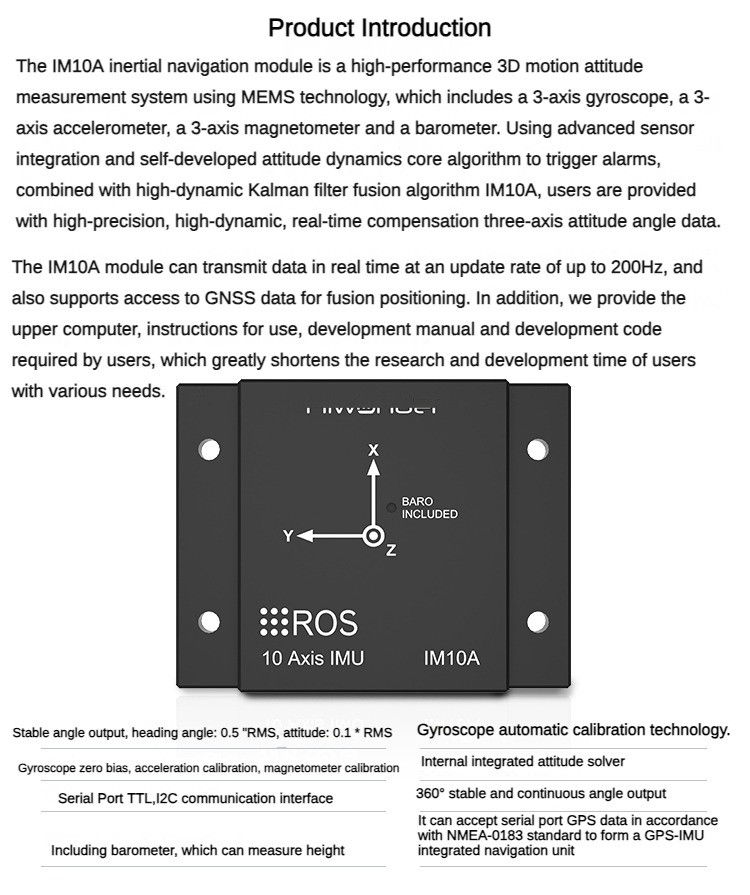 Miniatura: 10 Axis IMU GPS Inertial Navigation Module USB Magnetometer AHRS Gyroscope Attit
