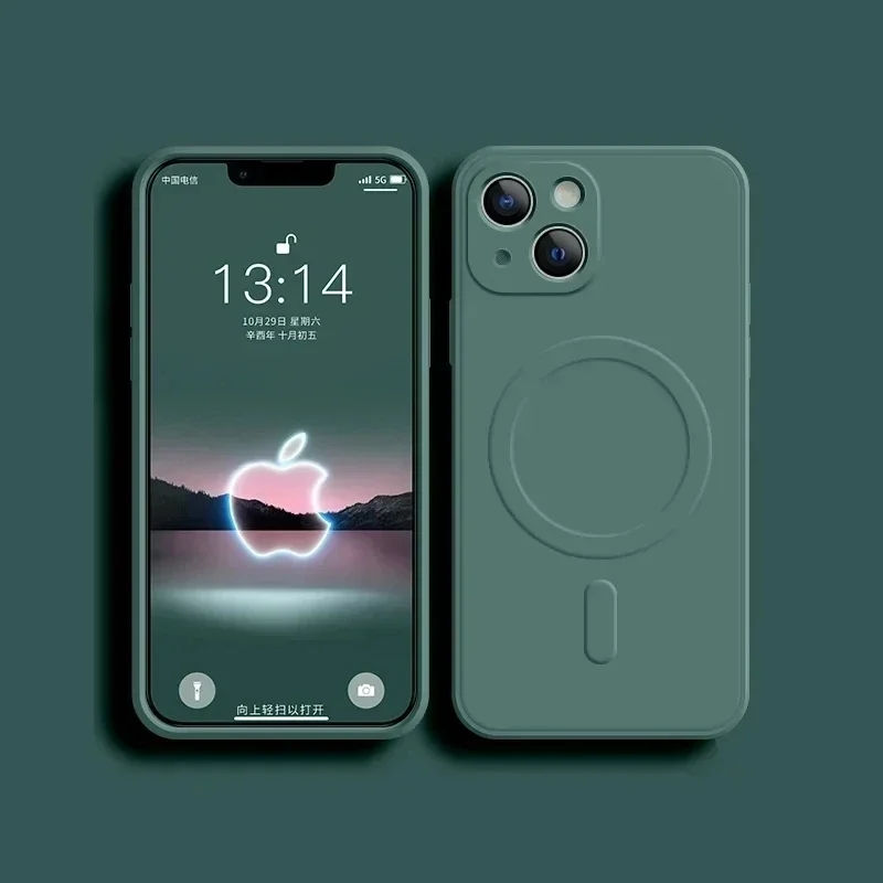 Thumbnail: For iPhone 16 Pro Max Luxury Magsafe Magnetic Liquid Silicone Phone Case For iPh
