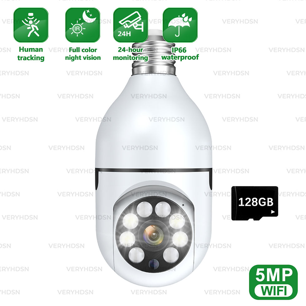 Miniatura: E27 Bulb 5MP Wifi Surveillance Cameras Automatic Human Tracking 4X Digital Zoom 