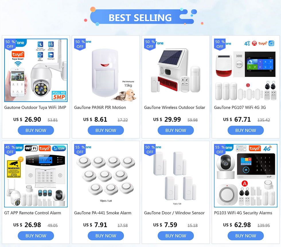 Miniatura: GauTone PG109 Wifi 4G Home Anti-Theft Alarm System GSM Wireless Connection Tuya 