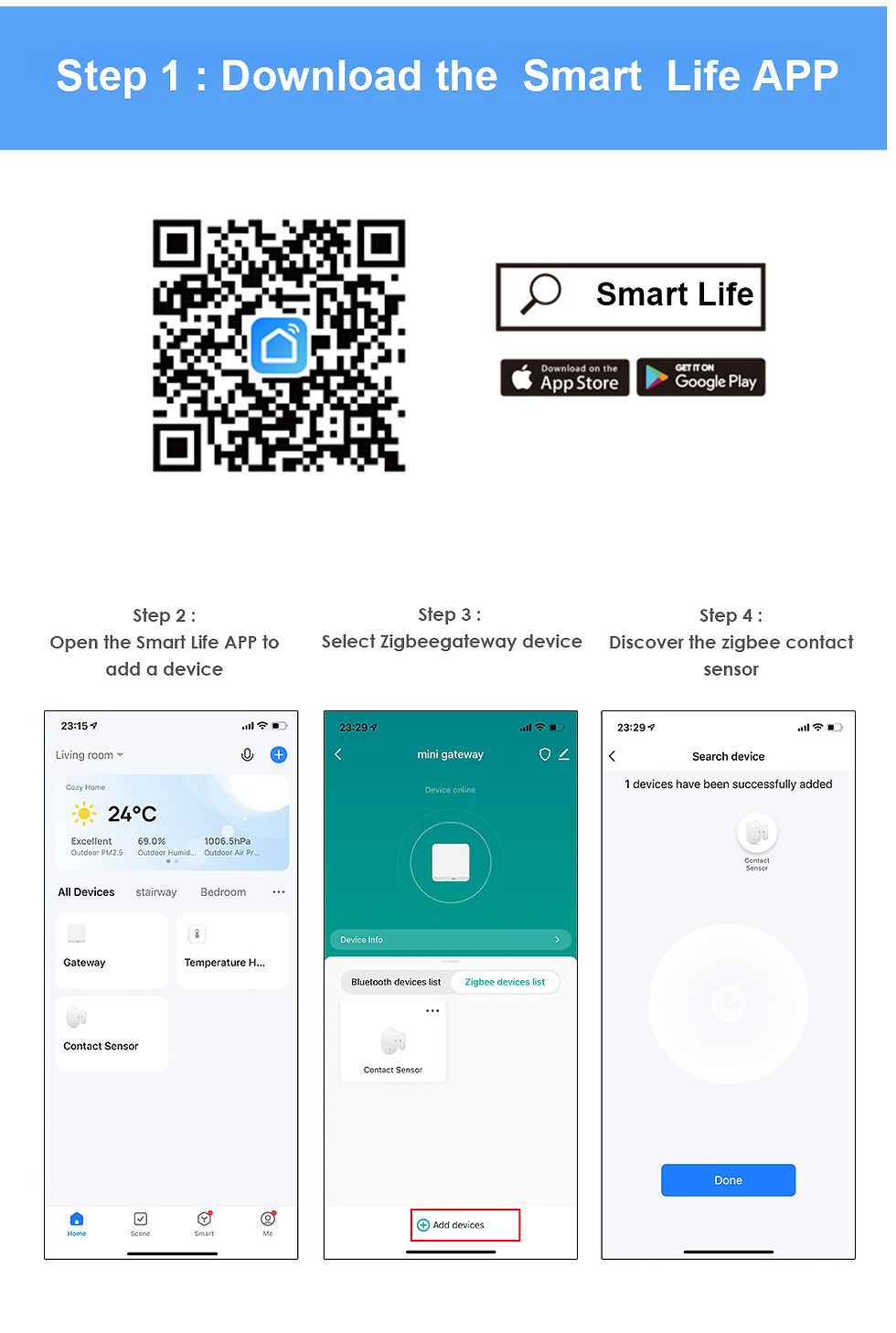 Thumbnail: Tuya Smart Door Sensor Door Open Closed Detectors Smart Home Security Protection