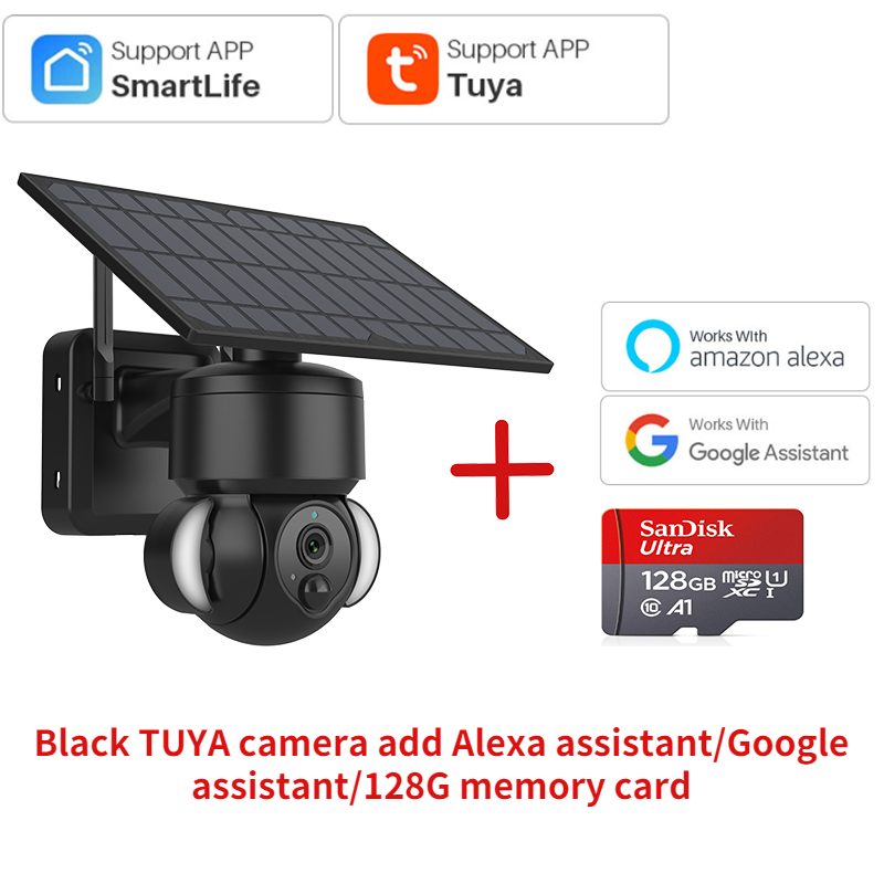 Thumbnail: INQMEGA TUYA Solar PTZ IP Camera Outdoor Solar Panel Surveillance Security Camer