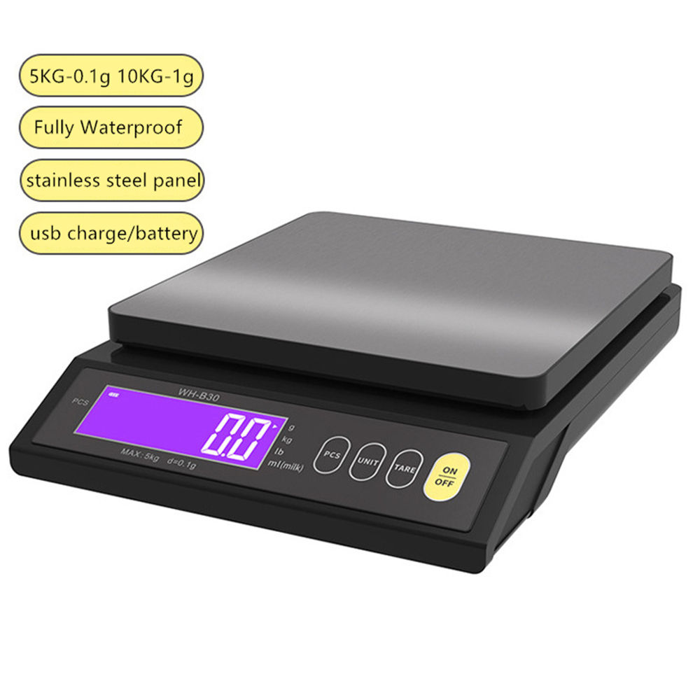Fully Waterproof Digital Electronic Kitchen Scale Stainless Steel Measuring Weig