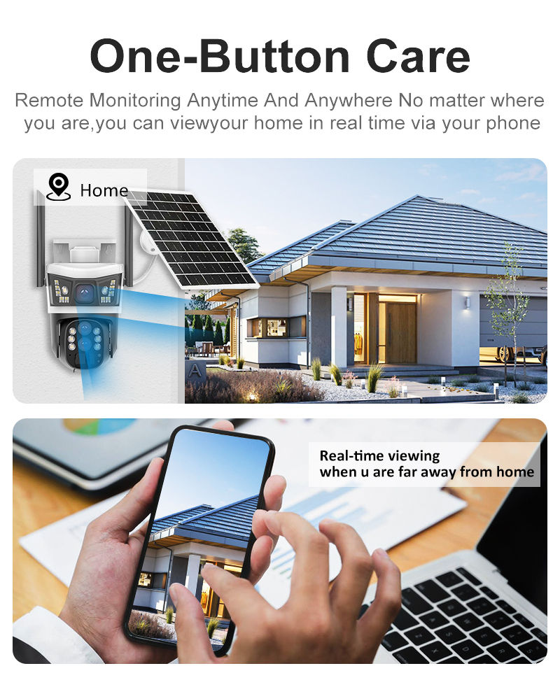 Thumbnail: Saikiot V380 Pro 12 4G 3 Lens 3 Screen Solar PTZ Camera WIFI Solar Powered CCTV 