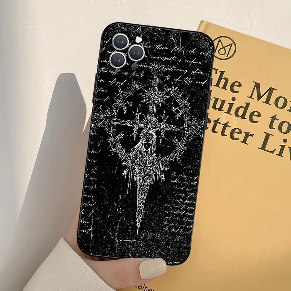 Thumbnail: Cyber Sigil Cross  Phone Case For iPhone 16,15,14,13,12,11,Pro,X,XS,Max,XR,Plus,