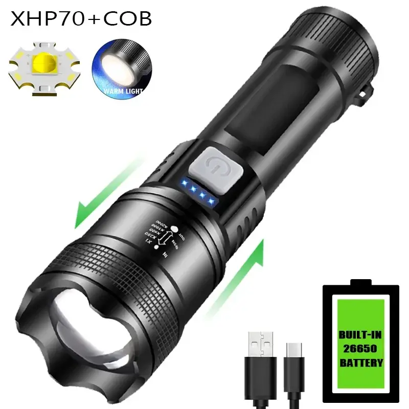 Miniatura: Powerful P70 Led Flashlights 5000LM Ultra Bright Tactical Light Emergency Spotli