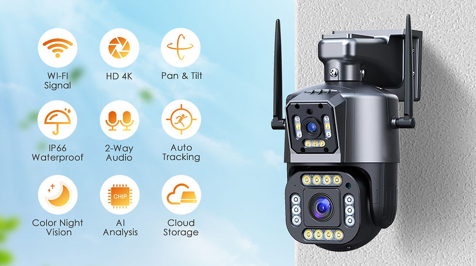 Thumbnail: SANSCO 4K 8MP Dual Lens PTZ WIFI Camera Dual Screen 4MP HD Wireless Outdoor IP C