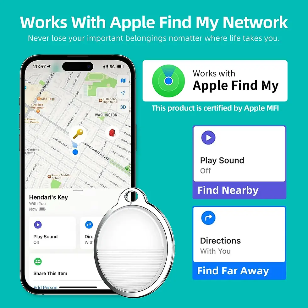 Thumbnail: XIAOMI MIJIA Mini GPS Tracker For Apple iOS System Find My APP Air Tag Child Fin