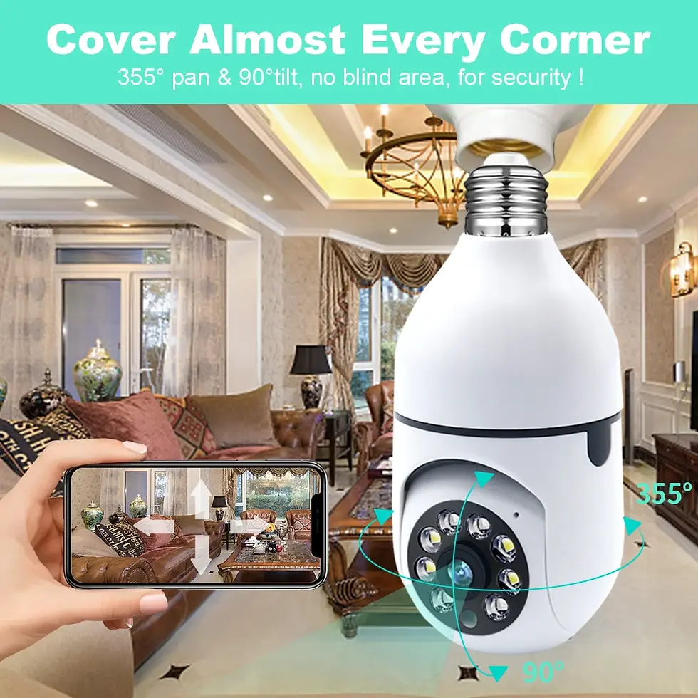 Miniatura: E27 Bulb 5MP Wifi Surveillance Cameras Automatic Human Tracking 4X Digital Zoom 