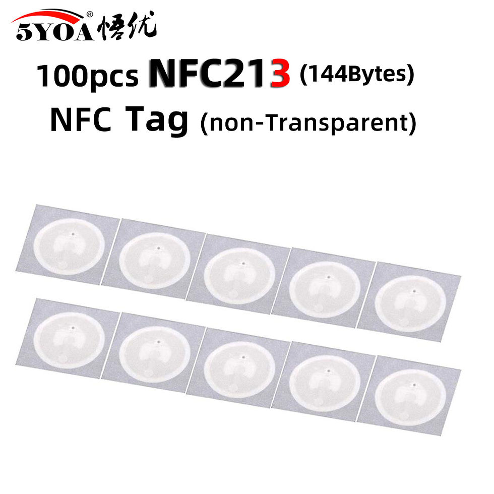 Thumbnail: 100pcs NFC Tag NFC213 Label 213 Stickers Tags Badges Lable Sticker 13.56mHz for 