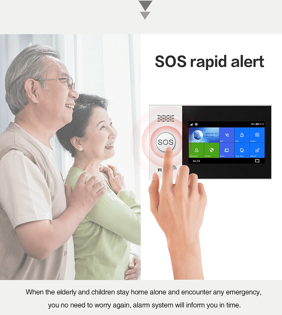 Thumbnail: GauTone PG107 WiFi 4G Alarm System for Home Security with PIR Wireless Solar Sir