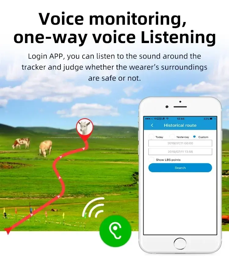 Thumbnail: 4G LTE Cow GPS Tracker with Solar Power 9000mAh Long Standby Smart Cattle Tracke