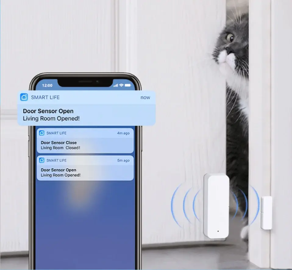 Thumbnail: Zigbee WiFi Door Sensor Window Contact Open Close Tuya APP Remote Control Compat