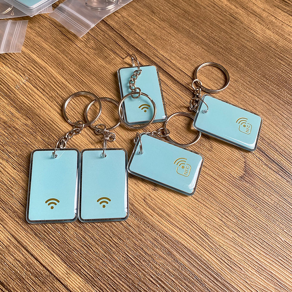 Thumbnail: 13.56MHz NFC213 Chip NFC Expoy Tap Keychains 144Bytes TAG Key ISO14443A RFID Key