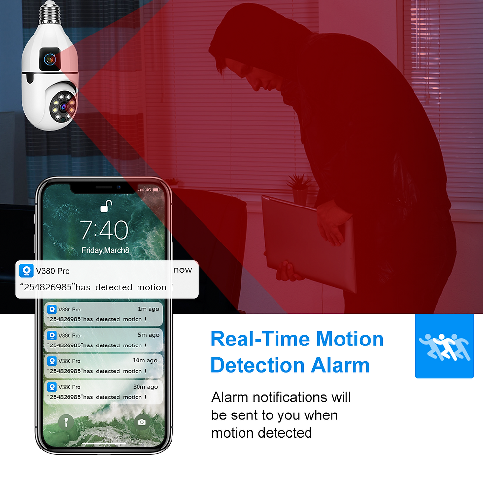 Miniatura: LLSEE V380 Pro, dual lens, 8MP, high-definition light bulb CCTV camera, wireless