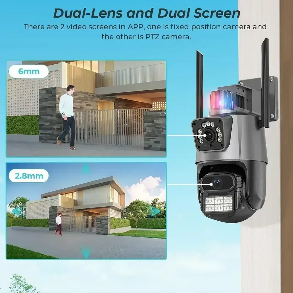 Miniatura: BESDER PTZ WiFi Camera 8MP with Dual Screen Color Night Vision Outdoor 4MP Secur