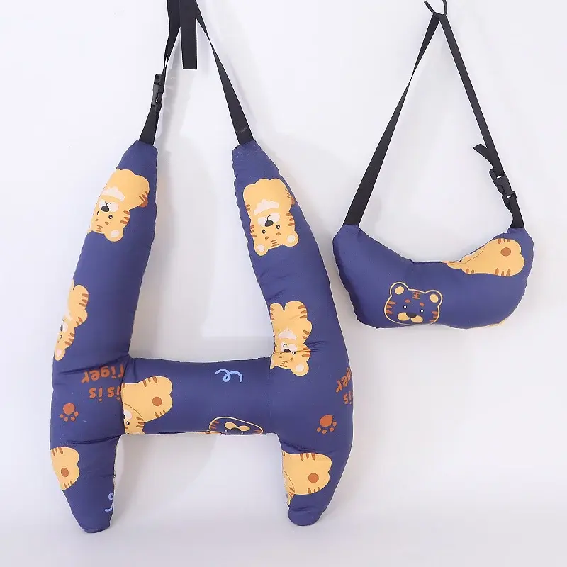 Thumbnail: 1 Set Cute Kid and Adult Car Sleeping Neck Head Support H-Shape Travel Pillow Cu