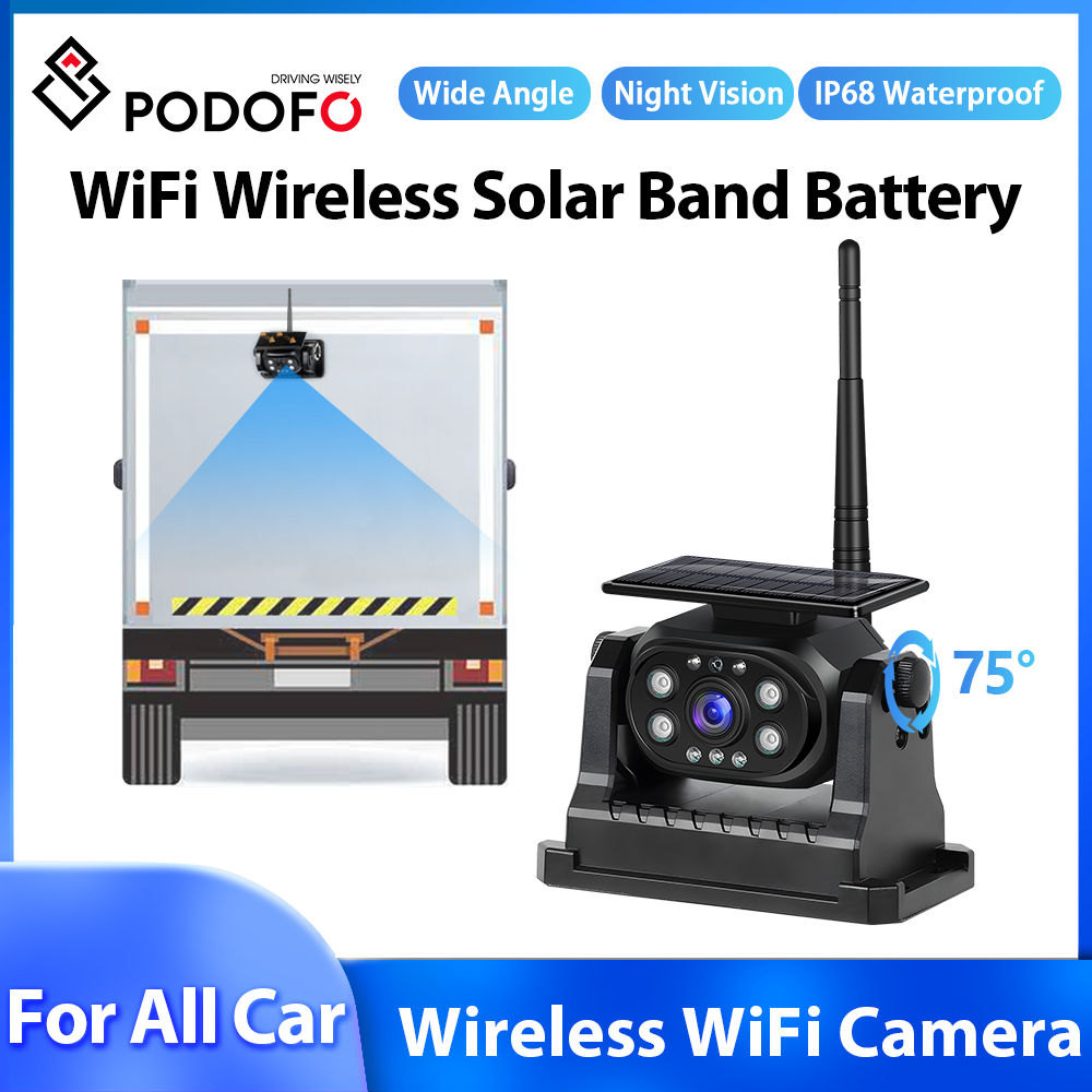 Podofo Wireless HD Solar Magnetic WIFI Camera Backup Camera Reverse Cam Rear Vie