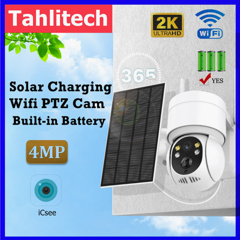 Miniatura: 4MP Outdoor Wireless Built-in Battery Solar Camera PTZ HD WiFi Camera PIR Human 