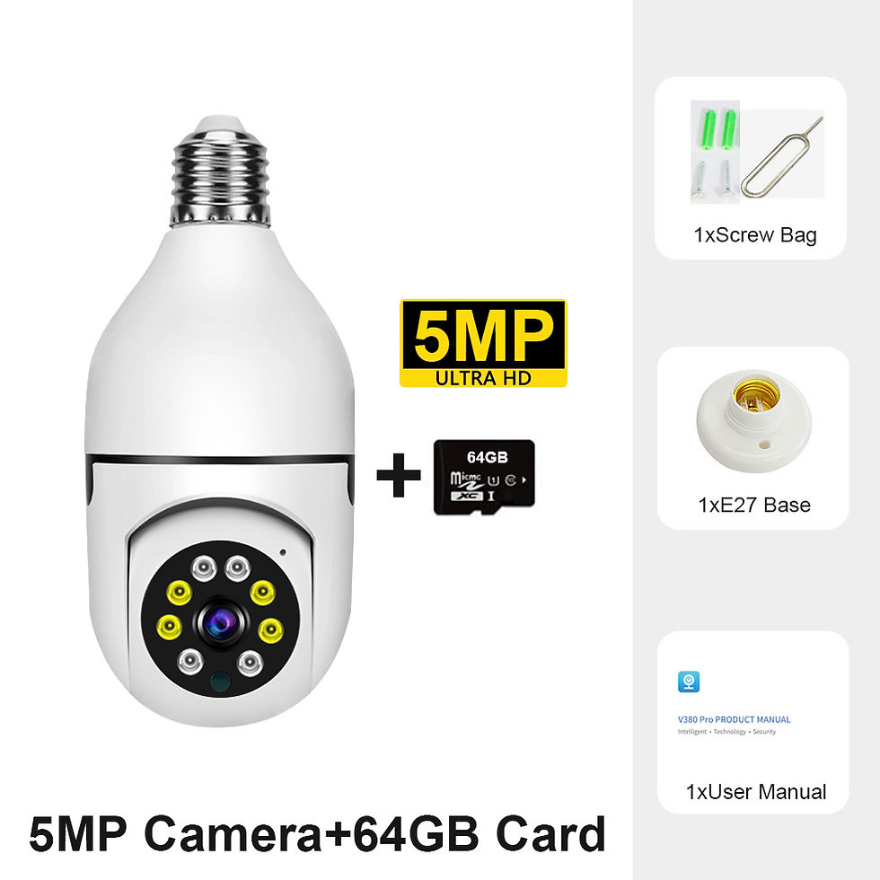 Miniatura: 5MP E27 Bulb Camera WiFi Indoor Video Surveillance Home Security Lamp IP Camera 