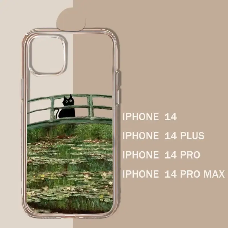 Thumbnail: Retro Oil Painting Van-Gogh Cat Phone Case Transparent soft For iphone 11 13 12 