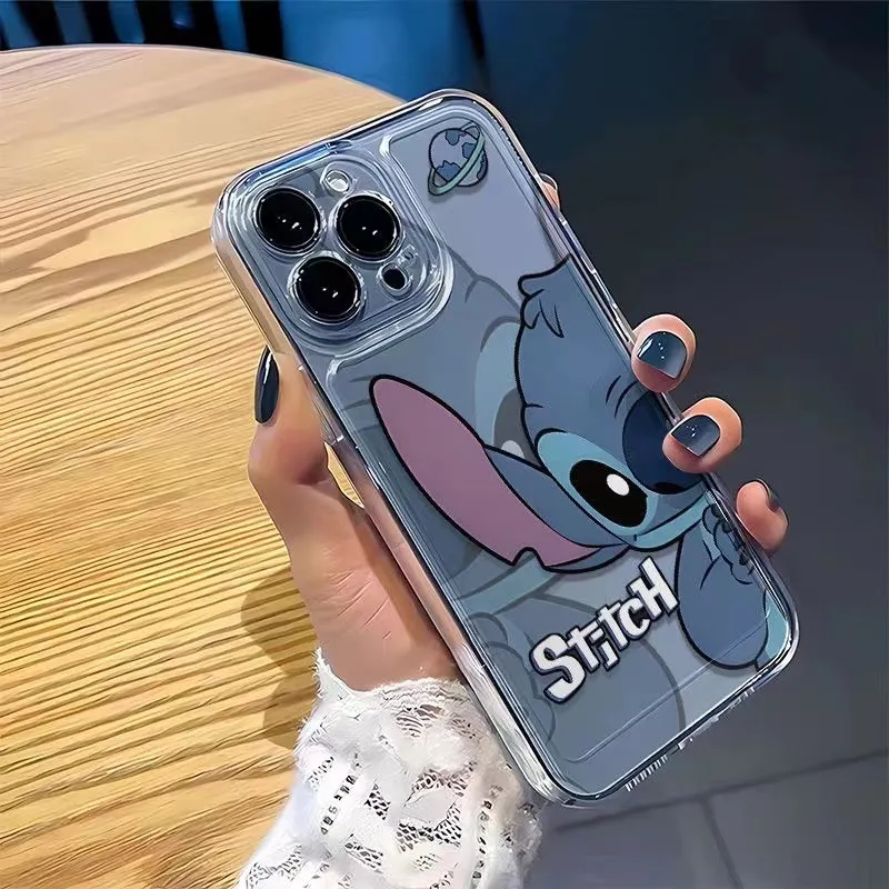 Thumbnail: Stitch Shy Cute Phone Case For iPhone 16 15 14 13 12 11 Pro Max XR XS Max 7 8 Pl
