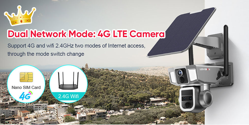 Thumbnail: LS VISION 12MP 6K 10X Zoom Dual Screen Solar Camera Outdoor 4G/WiFi 2 In 1 Three