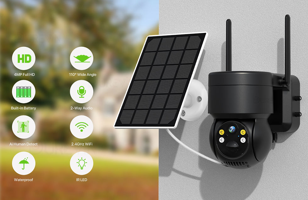 Miniatura: PTZ IP 4G Camera Outdoor Wireless WiFi Solar Camera 2K 4MP HD Built-in Battery P