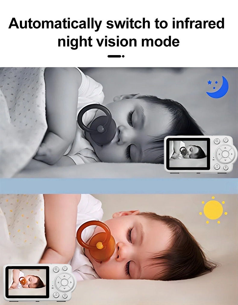 Thumbnail: Baby Monitor Wireless Indoor 2.8 Inch Surveillance Video Two Way Audio Night Vis
