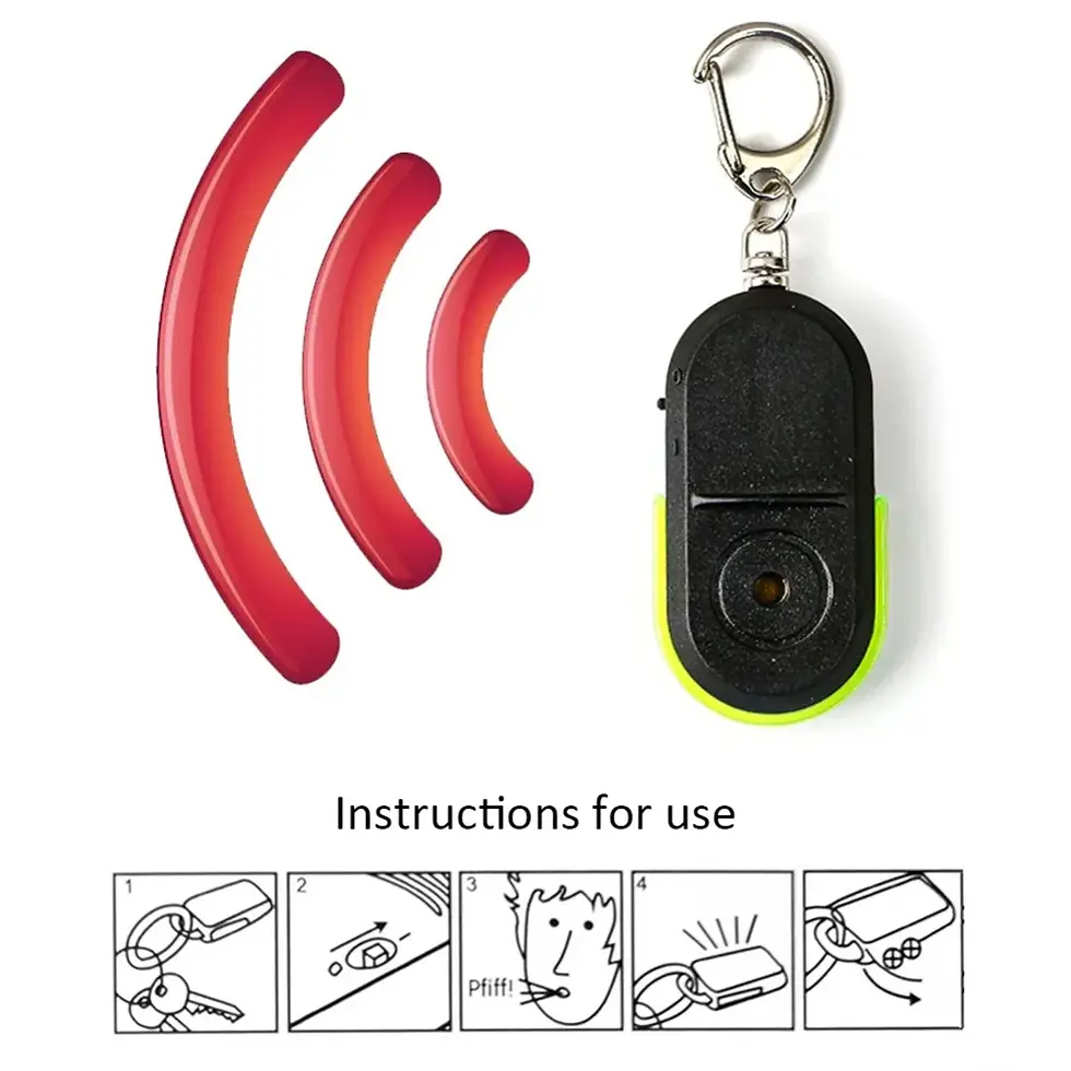 Thumbnail: Anti-Lost Alarm Key Finder Locator Keychain Device Whistle Sound Finder LED Ligh