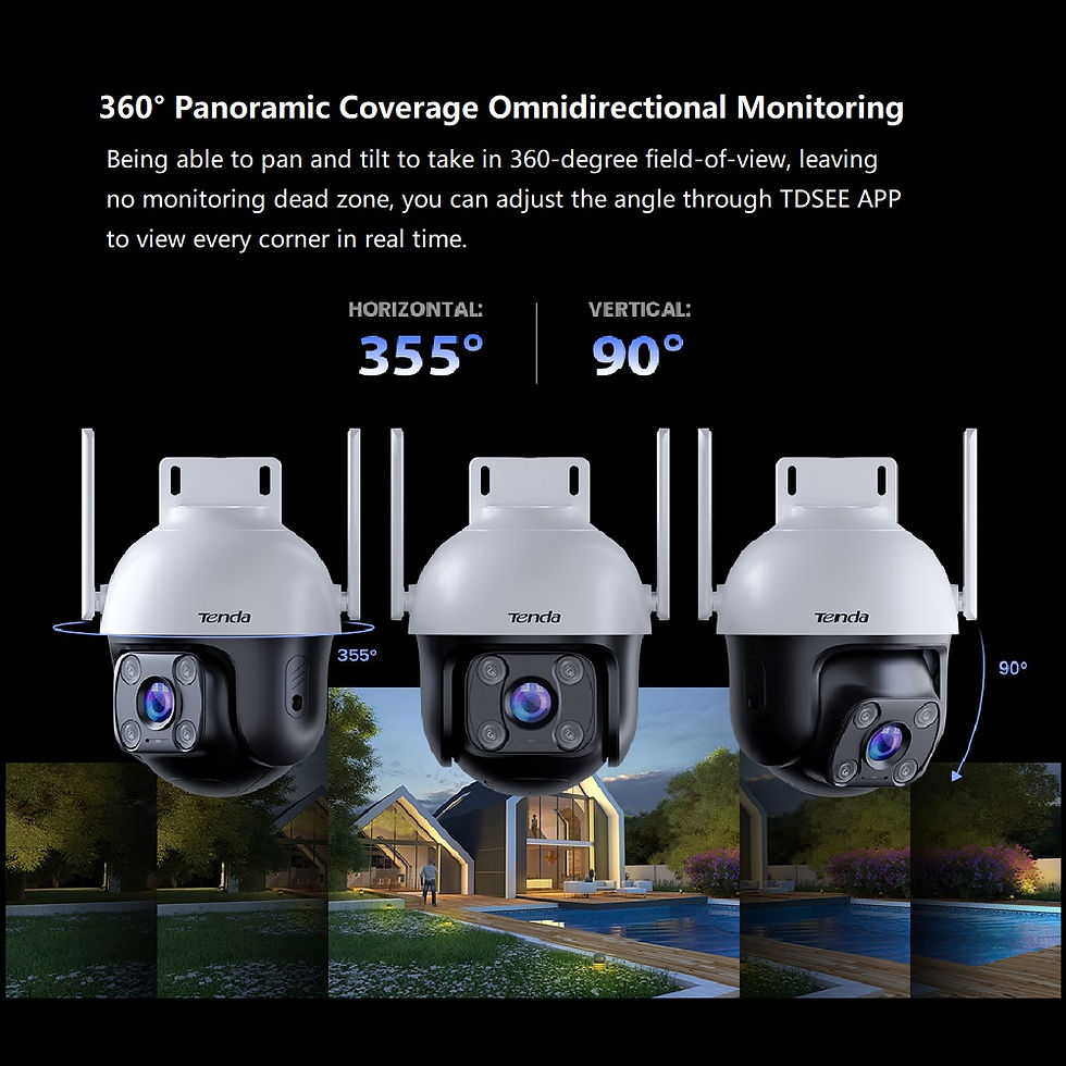Miniatura: Tenda 1080P Outdoor Wi-Fi Pan/Tilt Camera 360 video camera Ai Human Detect Auto 
