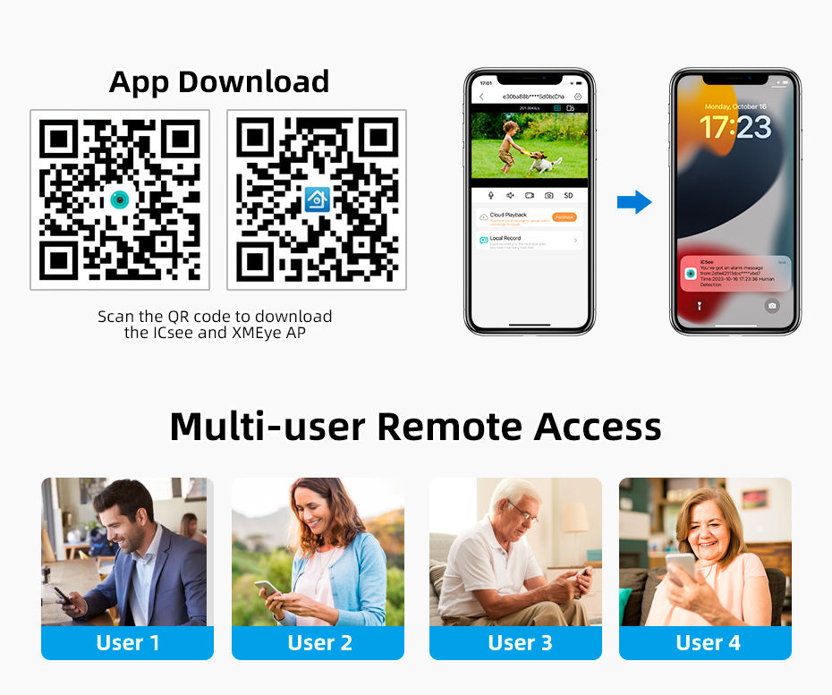 Thumbnail: KERUI 2K 4MP 6MP HD POE Surveillance 8CH Camera System Dual Lens PTZ WIFI IP Hom