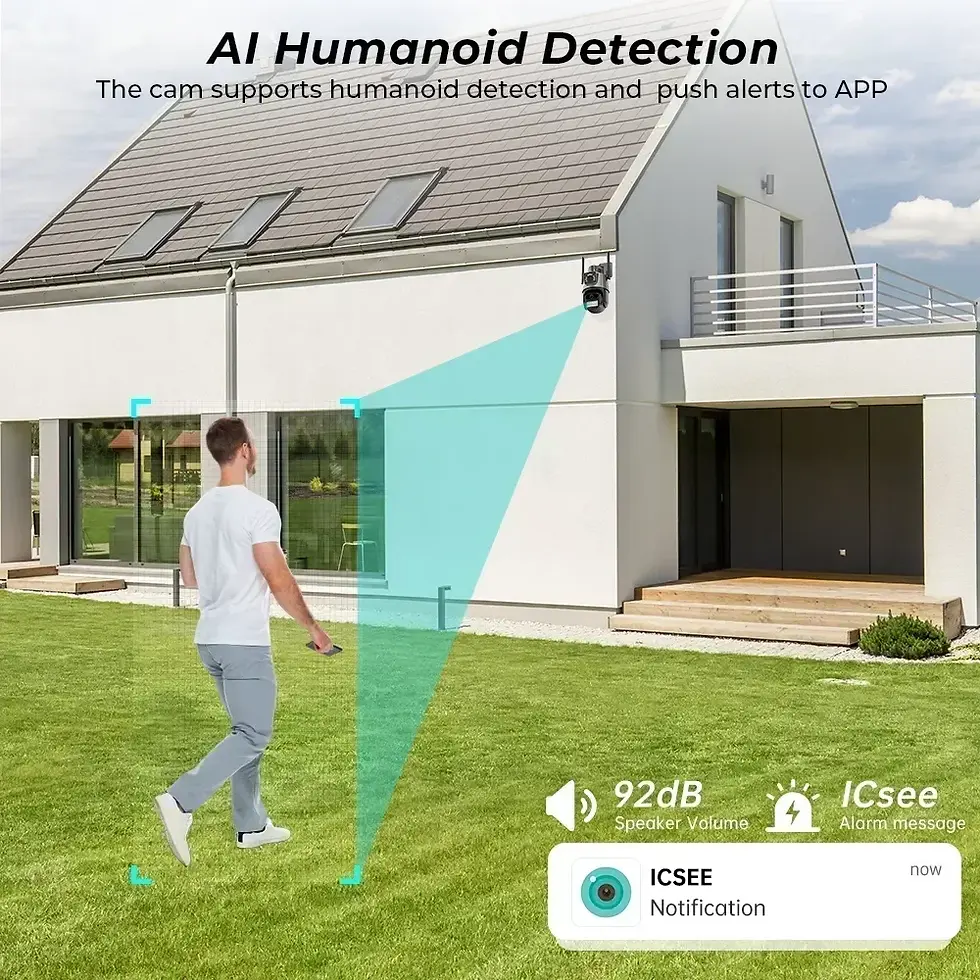Miniatura: BESDER PTZ WiFi Camera 8MP with Dual Screen Color Night Vision Outdoor 4MP Secur