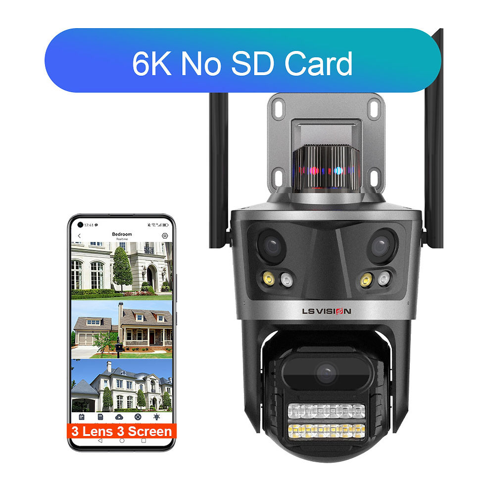 Thumbnail: LS VISION 12MP 6K Three Screen IP Camera Outdoor WiFi PTZ Auto Tracking Security