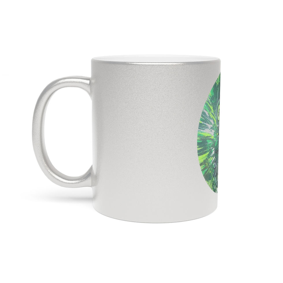 Thumbnail: Green Tiki Metallic Mug (Silver\Gold)