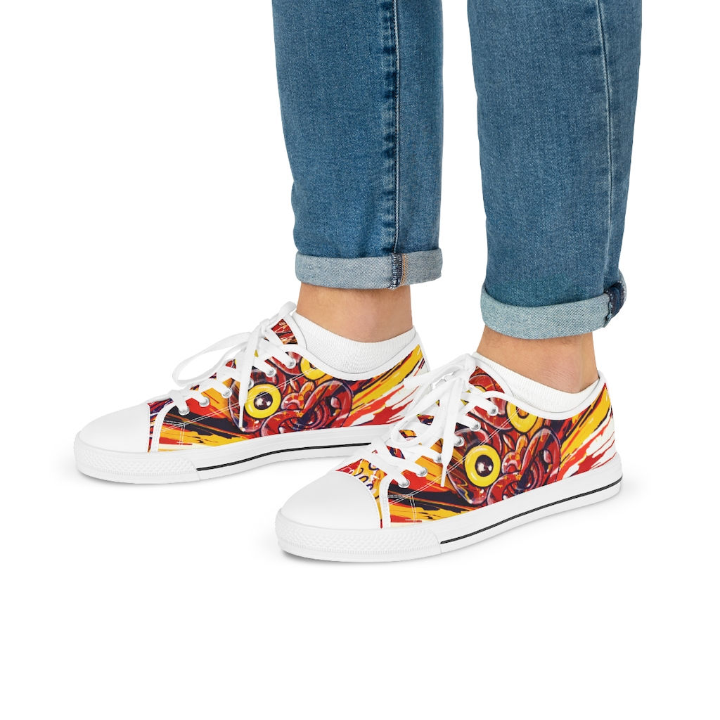 Red Yellow and Blue Men's Low Top Sneakers