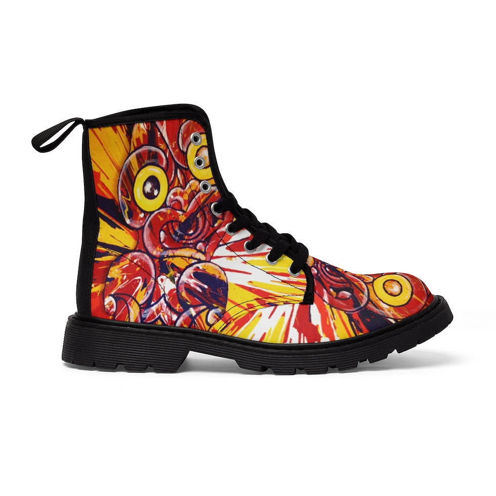 Thumbnail: Red Yellow and Blue Men's Canvas Boots
