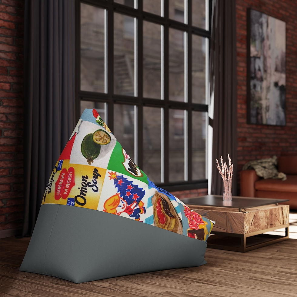 Thumbnail: Kiwiana Food and Drink icons - Bean Bag Chair Cover