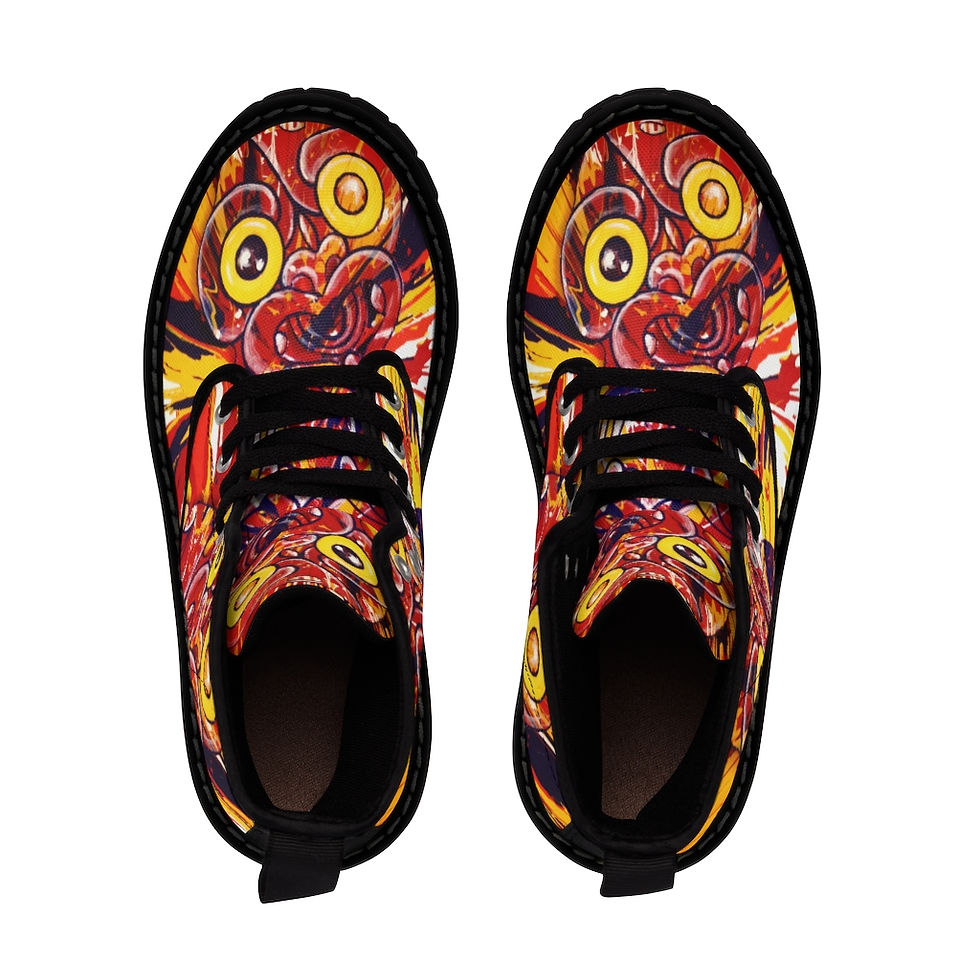 Thumbnail: Red Yellow Blue Women's Canvas Boots