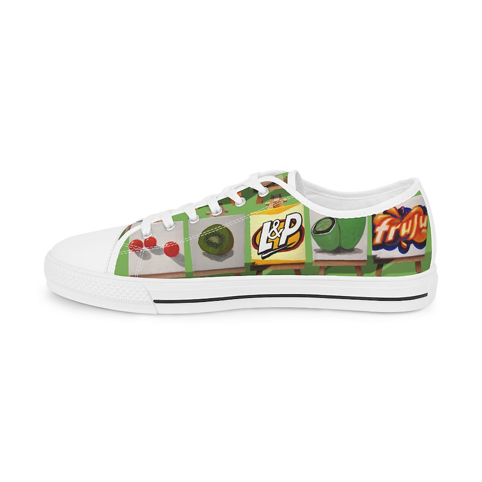 Thumbnail: Kiwiana cut out green Men's Low Top Sneakers